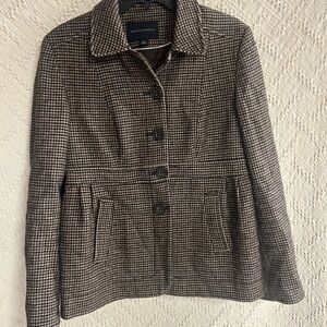 Banana Republic Brown Houndstooth Button-Up Blazer